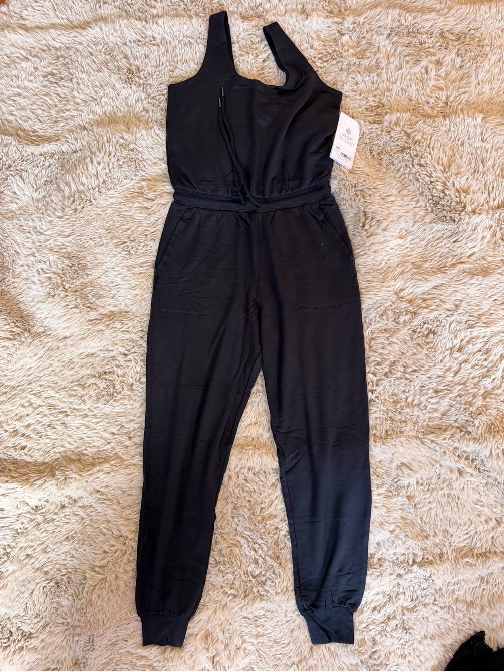 Athleta Black Balance Sleeveless Drawstring Jumpsuit NWT!!!